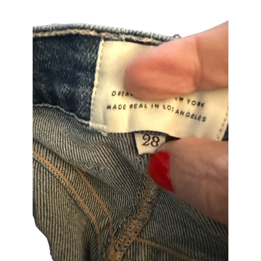 Anthropologie McGuire Embroidered Denim Mini Skirt Size 28 Floral Distressed - Picture 8 of 8